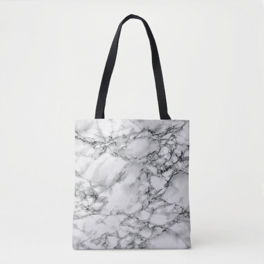 Witte Marmeren Canvas tas (Voorkant)