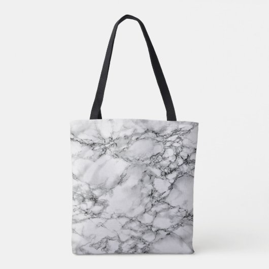 Witte Marmeren Canvas tas (Achterkant)