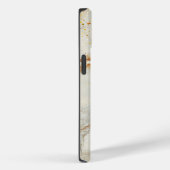 Witte marmeren chique gouden glitter monogram Case-Mate iPhone case (Achterkant / Rechts)