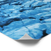 Witte Marmeren Dam In Blauwe Abstracte Fantasy Art Poster (Hoek)