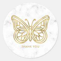 Witte marmeren en gouden geometrische vlinder