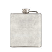 Witte marmeren en gouden olifant elegante monogram heupfles (Achterkant)