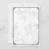 Witte marmeren en zwarte rand Moslim bruiloft Kaart (Achterkant)