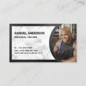 Witte Marmeren Fitness Persoonlijke Trainer Foto Visitekaartje (Voorkant)
