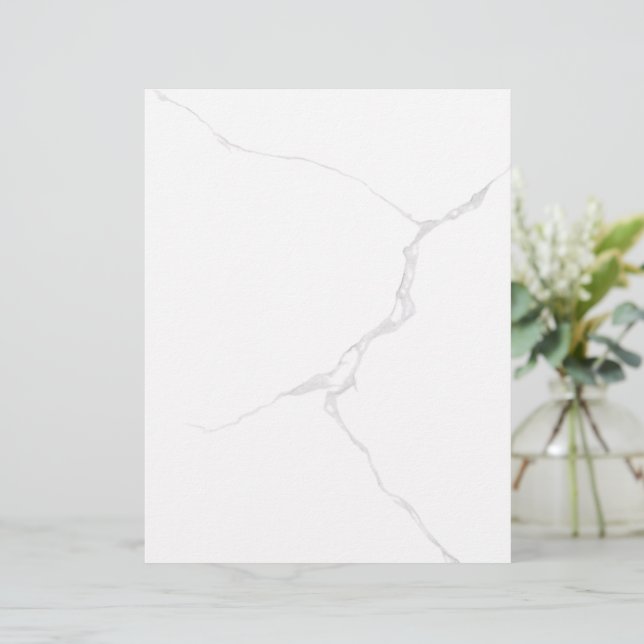 Witte marmeren gevouwen kaart  briefhoofd (Staand voorkant)