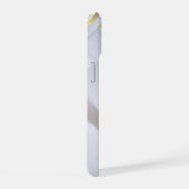 witte marmeren gouden lijnen monogram iPhone 15 case (Rechterkant)