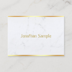 Witte marmeren gouden tekst elegante aangepaste sj visitekaartje