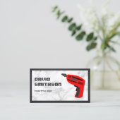 Witte Marmeren Hardware Krachtgereedschap Rood Boo Visitekaartje (Staand voorkant)