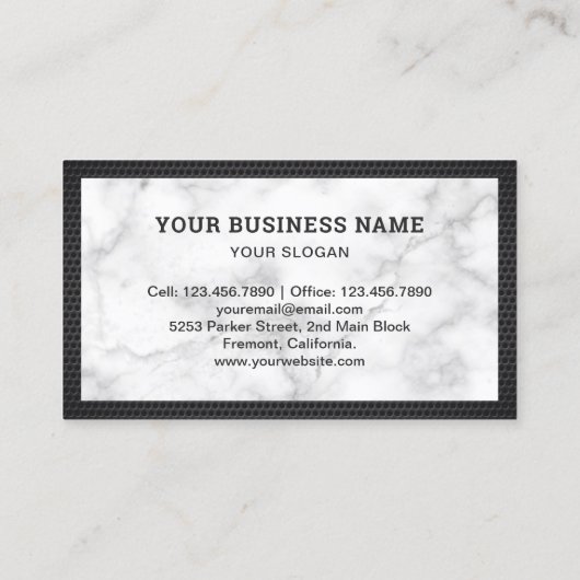 Witte Marmeren Hardware Power Tool Rode Boor Machi Visitekaartje (Achterkant)