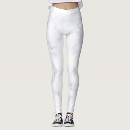 Witte marmeren hipster  leggings (Voorkant)