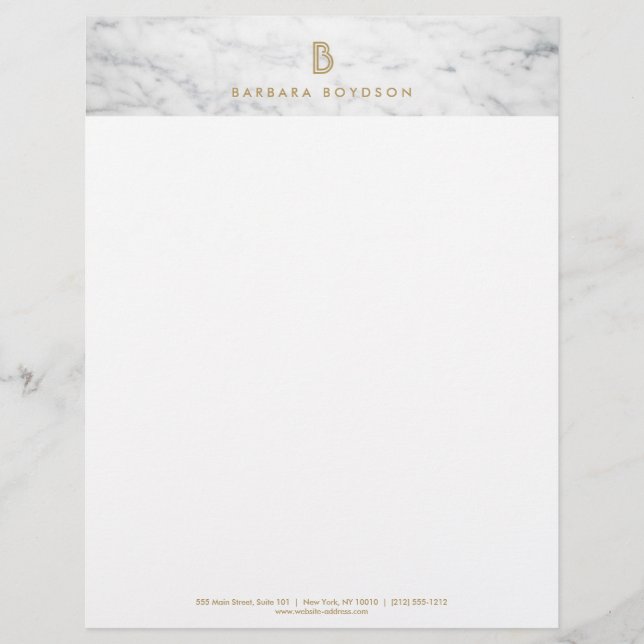WITTE MARMEREN INTERIEURONTWERPER Letterhead Briefhoofd Sjabloon (Voorkant)