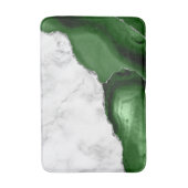 Witte marmeren jager groene agaat zilver glitters badmat (Voorkant Verticaal)