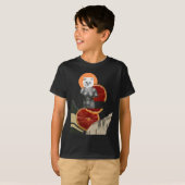Witte marmeren kat sticker t-shirt (Voorkant volledig)