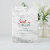 Witte Marmeren Kerstmis Kaart (Staand voorkant)