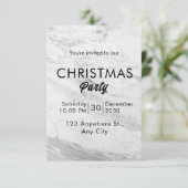 Witte Marmeren Kerstmis Kaart (Staand voorkant)