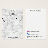 Witte marmeren kettingen oorbellen Display Kaart (Voorkant /achterkant)
