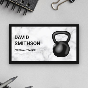 Witte Marmeren Kettlebell Fitness Persoonlijke Tra Visitekaartje
