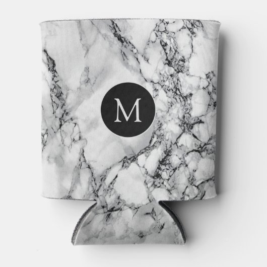 Witte marmeren Koelbox met aangepaste letter Blikjeskoeler (Voorkant)