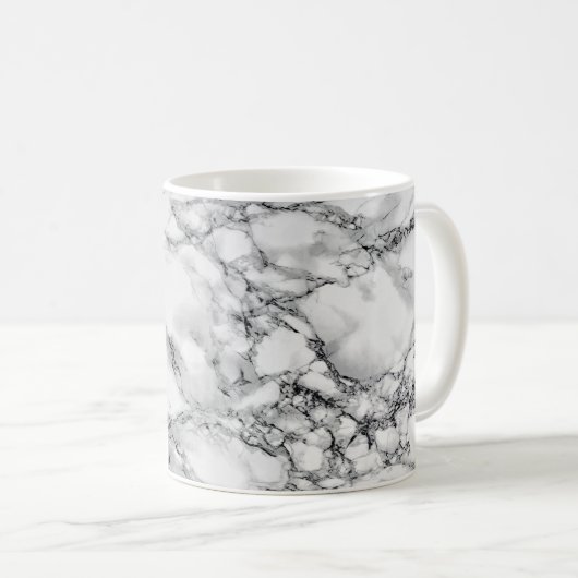 Witte Marmeren Koffie Mok (Voorkant rechts)