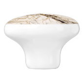 Witte Marmeren Levensboom Abstract Keramische Knop (Zijkant)
