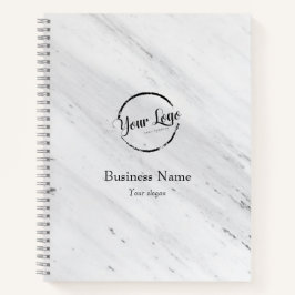 Witte marmeren, logo, bedrijfsnaam Website Promo Notitieboek