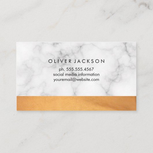 Witte Marmeren Lux Trim Visitekaartje (Achterkant)