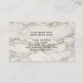 Witte marmeren nagels visitekaartje (Achterkant)
