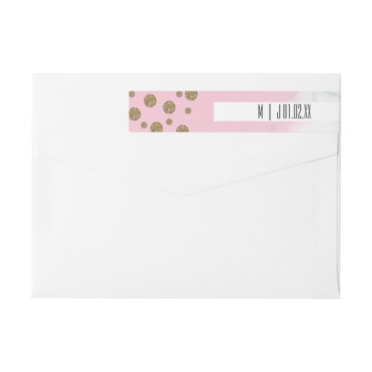 Witte marmeren nep glitters borstel trouwlogo (Achterkant)