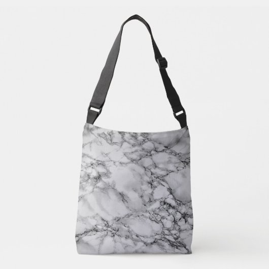 Witte Marmeren Ontwerp Crossbody Tas (Voorkant)