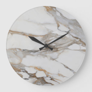 Witte marmeren patroon wandklok