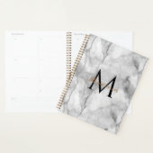 Witte marmeren planner met op maat gemaakte monogr (Display)