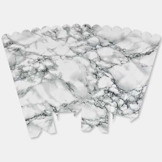 Witte Marmeren Popcorn Doos Bedankdoosjes (Ongevouwen)