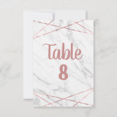Witte Marmeren Roze Gouden Driehoek Tafel Nummers Kaart (Achterkant)