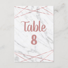 Witte Marmeren Roze Gouden Driehoek Tafel Nummers Kaart