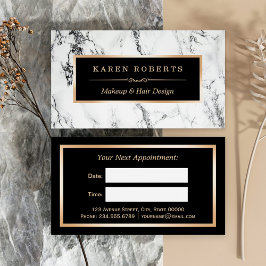Witte Marmeren Schoonheidssalon Haar Dresser Afspr Afsprakenkaartje