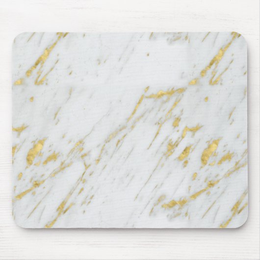 Witte marmeren steen met glitter muismat (Voorkant)