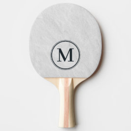 Witte Marmeren Steen Monogram Tafeltennisbatje