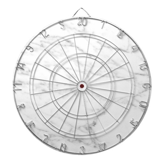 Witte marmeren steen print op maat dartboard dartbord (Voorkant)