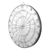 Witte marmeren steen print op maat dartboard dartbord (Voorkant Rechts)