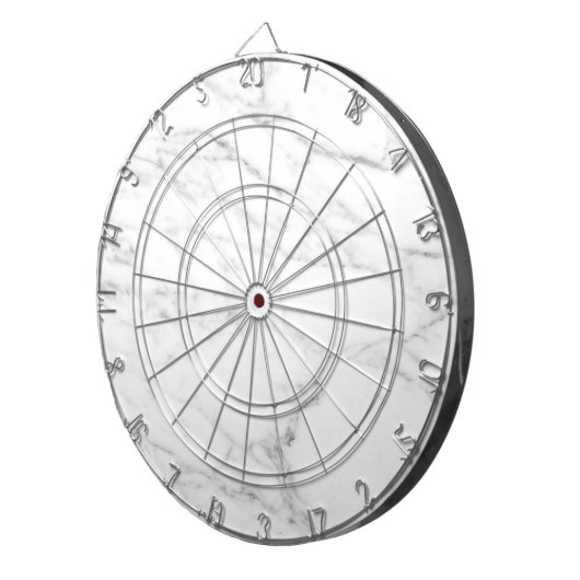 Witte marmeren steen print op maat dartboard dartbord (Voorkant Rechts)