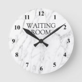 Witte marmeren steen print wachtkamer wandklok (Voorkant)