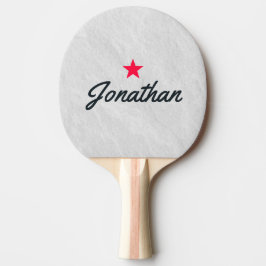Witte marmeren steen vintage ster handtekening tafeltennisbatje