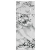 Witte marmeren stenen geschenkzak wijn cadeautas (Achterkant)