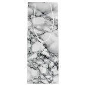 Witte marmeren stenen geschenkzak wijn cadeautas (Voorkant)