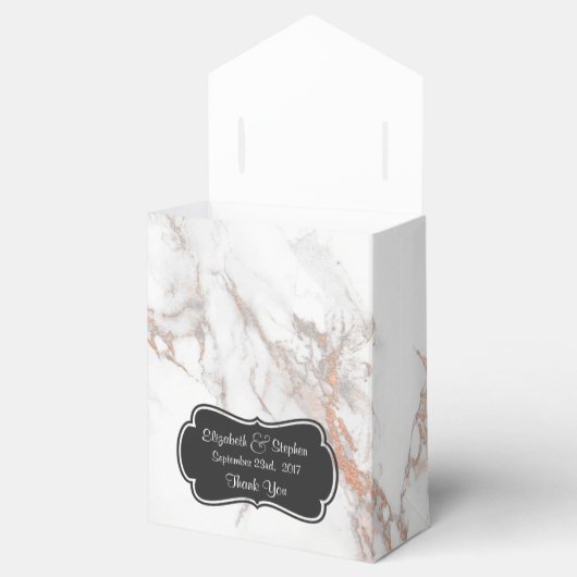 Witte Marmeren Textuur Bruiloft Bedankt Bedankdoosjes (Geopend)