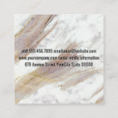 Witte marmeren textuur | Dakpictogram Vierkante Visitekaartje (Achterkant)