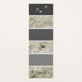 Witte marmeren textuur en zwarte pastel kleur op m yogamat