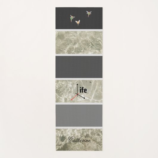 Witte marmeren textuur en zwarte pastel kleur op m yogamat (Voorkant)