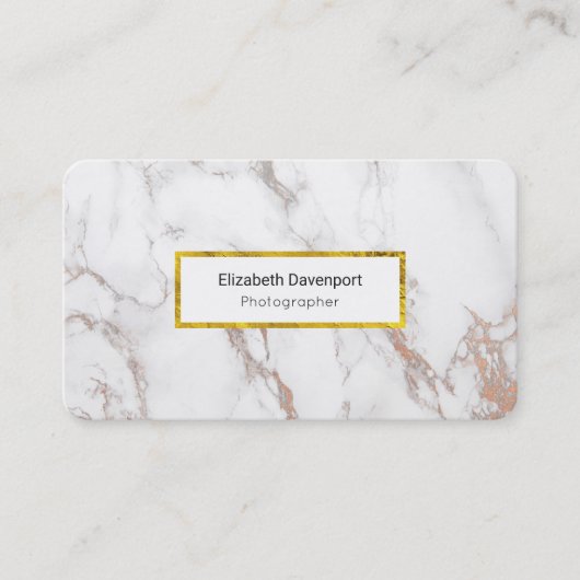 Witte Marmeren Textuur Professioneel Visitekaartje (Voorkant)