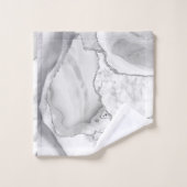 Witte marmeren zilveren glitters agaat elegant bad handdoek (Wasdoekje)